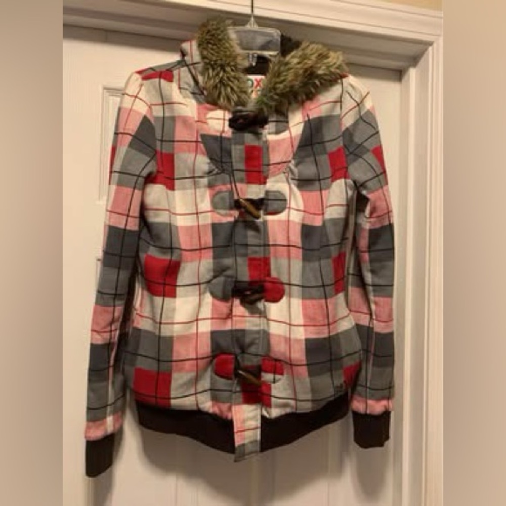 Roxy plaid women’s jacket size S